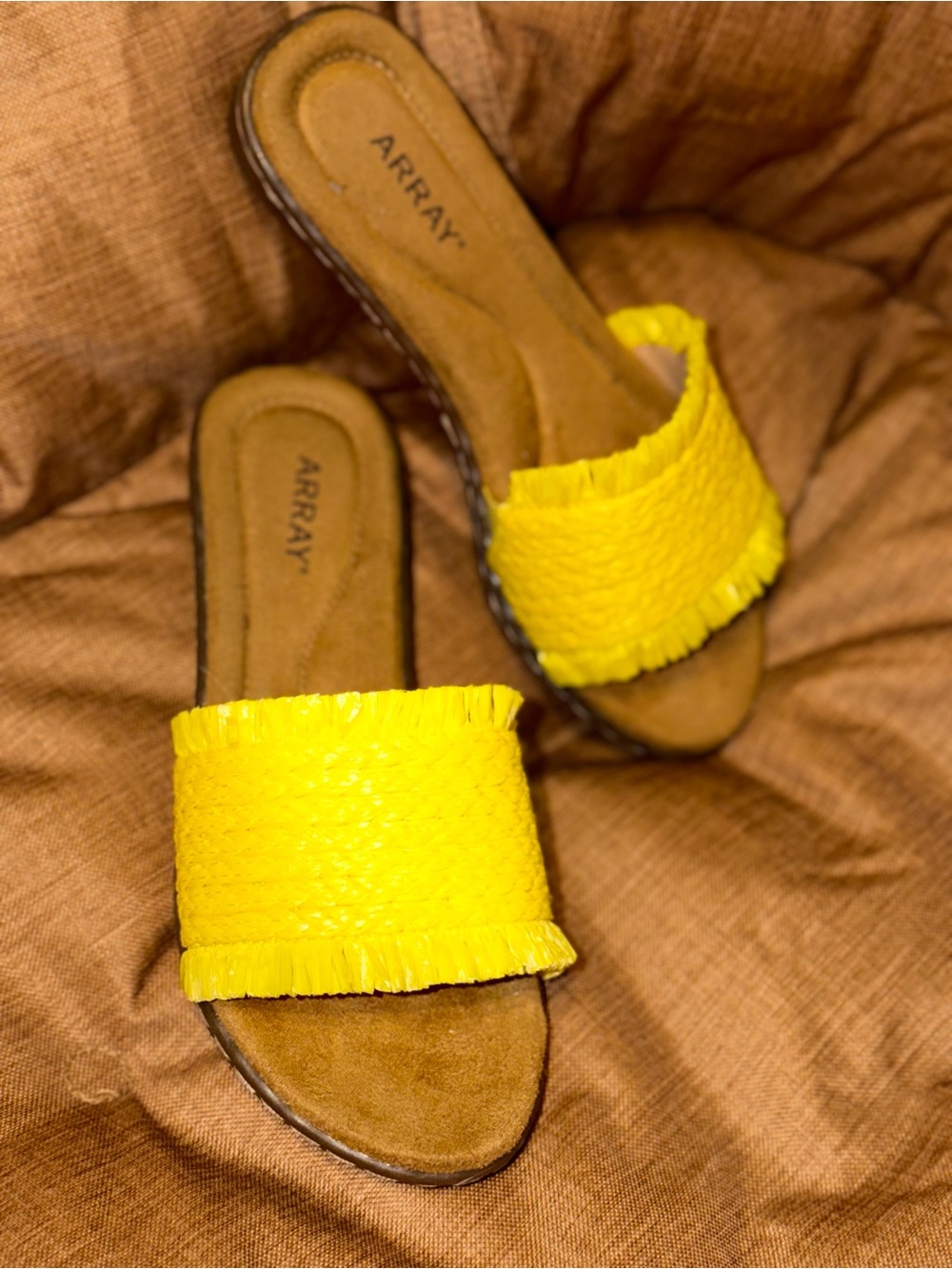 Cabrillo Yellow Fringe Slide Sandals |